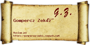Gompercz Zekő névjegykártya